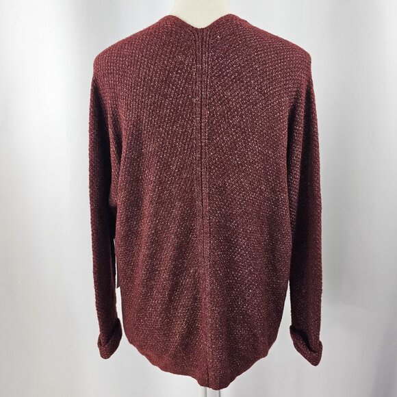 Pink Clover Women's Burgundy Open Front Rolled Cuff Cardigan Size SP NWT - Picture 8 of 16